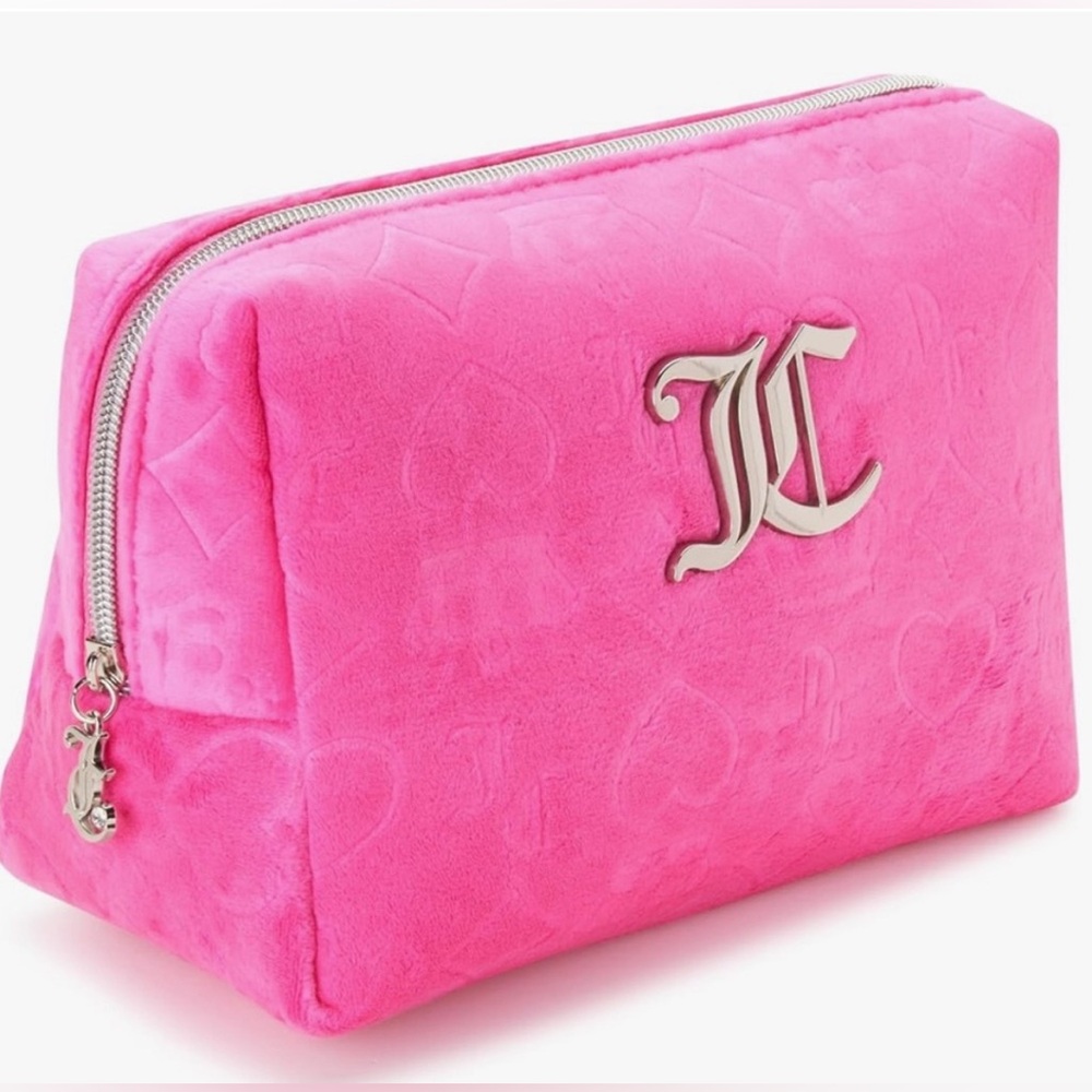 NWT Juicy Couture Women's Cosmetics Travel Wedge Pouch, Hot Pink